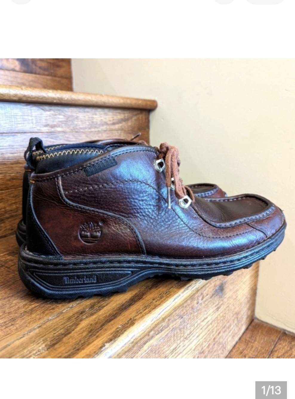 Timberland Boots Mens size 9 Chukka Brown Leather Ankle Top Lace Up